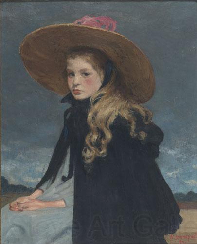 Henri Evenepoel Henriette au grand chapeau Norge oil painting art